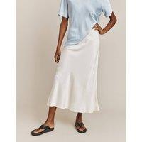 Satin Midi Slip Skirt