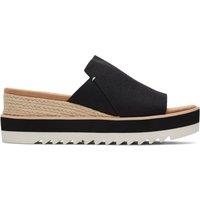 TOMS Canvas Wedge Mules Black