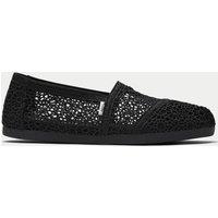 TOMS Canvas Embroidered Espadrilles Black