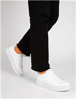Jones Bootmaker Leather Lace Up Trainers White