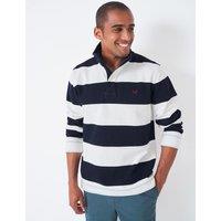 Crew Clothing Pure Cotton Pique Half Zip Sweatshirt Navy Mix