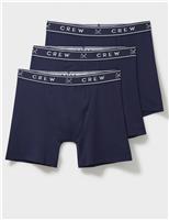 Crew Clothing 3 Pack Cotton Rich Jersey Boxers Navy