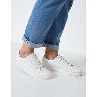Crew Clothing Leather Lace Up Trainers White