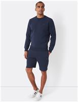 Crew Clothing Jersey Sweat Shorts Navy