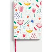 2024 A5 Week to View Diary - Fabric Colourful Flower Design