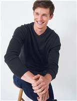 Crew Clothing Cotton V-Neck Jumper Black