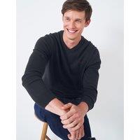Crew Clothing Cotton V-Neck Jumper Black