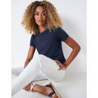 Crew Clothing Pure Cotton T-Shirt Navy