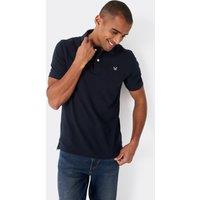 Crew Clothing Pure Cotton Pique Polo Shirt Navy