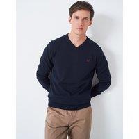 Crew Clothing Cotton V-Neck Jumper Navy