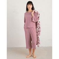 Cotton Rich Striped Cropped Pyjama Set