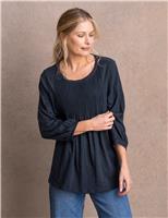 Celtic & Co. Jersey Pintuck Top Dark Navy