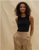 Albaray Cotton Rich Ribbed Racer Back Vest Black