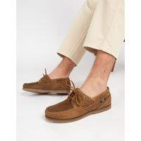 Jones Bootmaker Leather Slip-On Boat Shoes Brown