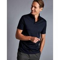 Charles Tyrwhitt Pure Cotton Jersey Polo Shirt Navy