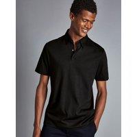 Charles Tyrwhitt Pure Cotton Jersey Polo Shirt Black