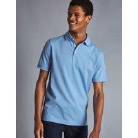 Charles Tyrwhitt Cotton Rich Pique Polo Shirt Blue