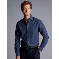 Charles Tyrwhitt Slim Fit Non Iron Pure Cotton Oxford Shirt Blue