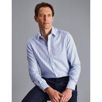 Charles Tyrwhitt Slim Fit Non Iron Pure Cotton Check Shirt Blue