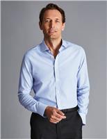 Charles Tyrwhitt Slim Fit Non Iron Pure Cotton Striped Shirt Blue