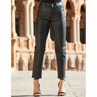 Leather Look Straight Leg Trousers