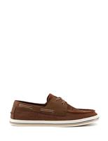 Dune London Lace Up Flat Boat Shoes Tan