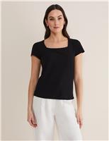 Pure Cotton Square Neck Top