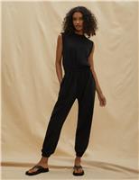 Albaray Cotton Sleeveless Jumpsuit Black