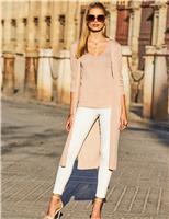 SOSANDAR Sparkly Edge to Edge Longline Cardigan Pink