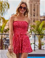 Animal Print Bandeau Playsuit