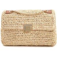Raffia Woven Chain Strap Shoulder Bag