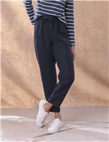 Celtic & Co. Pure Linen Woven Straight Leg Joggers Dark Navy