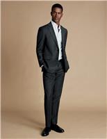 Slim Fit Pure Wool Twill Suit Trousers