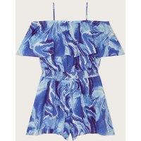 Marble Print Frill Playsuit (7-15 Yrs)