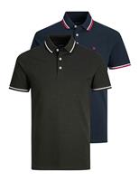 2 Pack Slim Fit Pure Cotton Tipped Polo Shirts