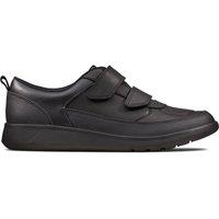 Kids Leather Riptape School Shoes (3 Small - 9 Small)