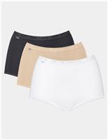 Sloggi 3pk High Waisted Full Briefs White Mix
