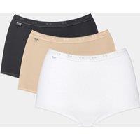 Sloggi 3pk High Waisted Full Briefs White Mix