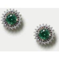 Platinum Green Stud Earrings