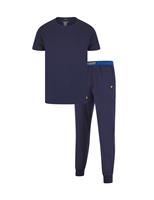 Lyle & Scott Cotton Rich Jersey Lounge Set Blue
