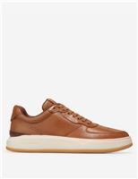 Cole Haan Grandpro Crossover Leather Lace Up Trainers Ivory Mix