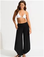 Elasticated Waist Wide Leg Trousers
