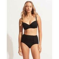 Seafolly Collective Ruched High Waisted Bikini Bottoms Black
