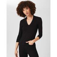 HOBBS Jersey Fitted Top Black
