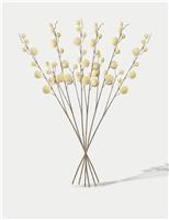 Set of 6 Artificial Pom Pom Single Stems