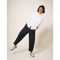 Cotton Rich Wide Leg Cropped Trousers