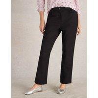 White Stuff Cotton Rich Slim Fit Ankle Grazer Trousers Black