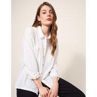 White Stuff Pure Cotton Collared Shirt White