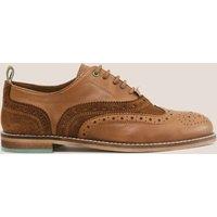 White Stuff Leather Lace Up Flat Brogues Tan