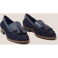 Suede Tassel Block Heel Loafers